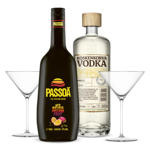 Porn Star Martini Kit | Passoa mit Vanilla Vodka & 2 Gläser