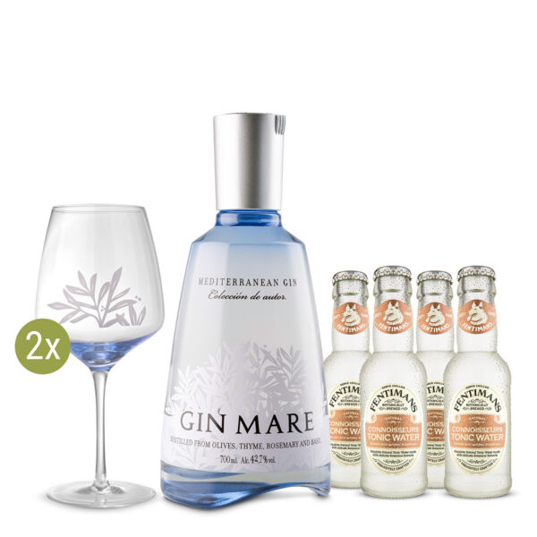 Gin Mare & Tonic Kit | Gin Mare mit 4 Tonic Water & 2 Gläser